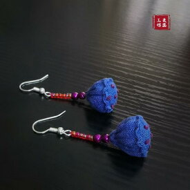 ピアス 民芸品 アクセサリー 花柄 装飾品 耳 エスニック 雑貨 小物 アンティーク 古風 レトロ