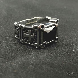 指輪 クロス 宝石 チタン 鋼 リング 個性 誇張 アメリカ レトロ リング パンク 低刺激性 メンズ ロック アクセサリー ファッション