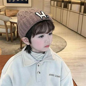 ベビー 帽子 秋冬 韓国 手紙 ビーニー 子供 ニット 女の子 暖かい 屋外 幼児 プルオーバー 男女兼用 ニット帽