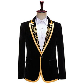 メンズ イブニング 男性 ホスト スーツ ジャケット ヨーロピアン 宮殿 刺繍 フラワー パフォーマンス ドレス ステージ 衣装