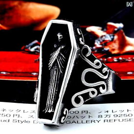 アクセサリー 指輪 ヴァンパイア 棺 チタン 鋼 リング メンズヒップ ホップ ゴシック スカル レトロ ジュエリー