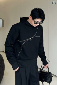 ジャケット 秋 韓国 メタルジッパー フード付き トップス パーカー スウェットシャツ ストリート ファッション メンズ
