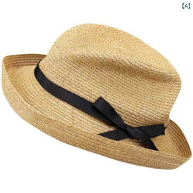 レディース 小物 おしゃれ 旅行 麦わら 帽子 シンプル ビーチ 日焼け防止 夏祭り ポータブル サンハット 柔らか素材 たる バッグにしまえる 熱中症対策 リボン