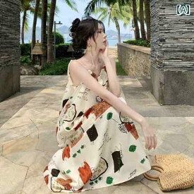 リゾート ワンピース レディース ハワイ 沖縄 休日 海辺 写真撮影 サマー ワンワードカラー ゆったりウエスト プルオーバー ノースリーブ 夏 ロング スカート ドレス