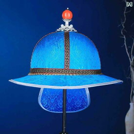 帽子 メンズ 青 モンゴル 衣装 エスニック ダンス パフォーマンス 王子 キャットウォーク 写真 撮影 レイクブルー フリーサイズ ハット