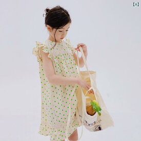 女の子 ドレス Aラインスカート コットン 綿 レディース 女児 キッズ 子供用 韓国 夏 サマー