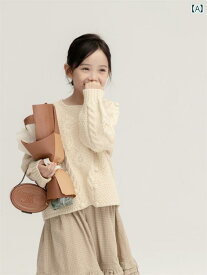 子供服 キッズ 女の子 プリンセス ファッション 冬 ウール 韓国 アプリコット 秋冬 カジュアル セーター ツーピース