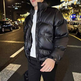 メンズ ファッション 紳士服 秋冬 カジュアル 防水 スタンドカラー ブラック カーキ シルクコットン 厚手 ジャケット