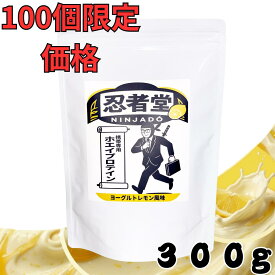 【1000円ポッキリ 送料無料】100個限定価格 プロテイン お試し 0.3kg 300g 忍者堂 ホエイプロテイン レモンヨーグルト味 美味しい ダイエット プロテイン 女性 1000円 買いまわり ポイント消化 小容量 持ち運び