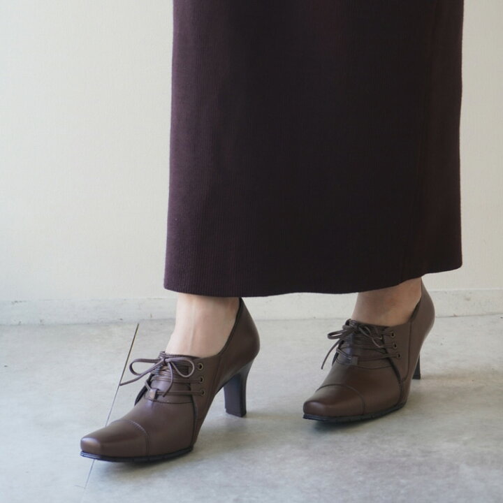 楽天市場】【日本製】【本革】レースアップパンプス PUMPS ブラウン 