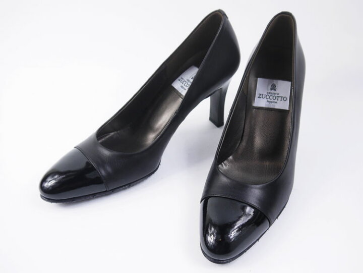 楽天市場】エナメルコンビパンプス PUMPS 切り返し付き 黒・ブラック 