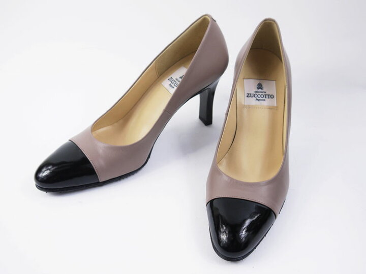 楽天市場】エナメルコンビパンプス PUMPS 切り返し付き 黒・ブラック 