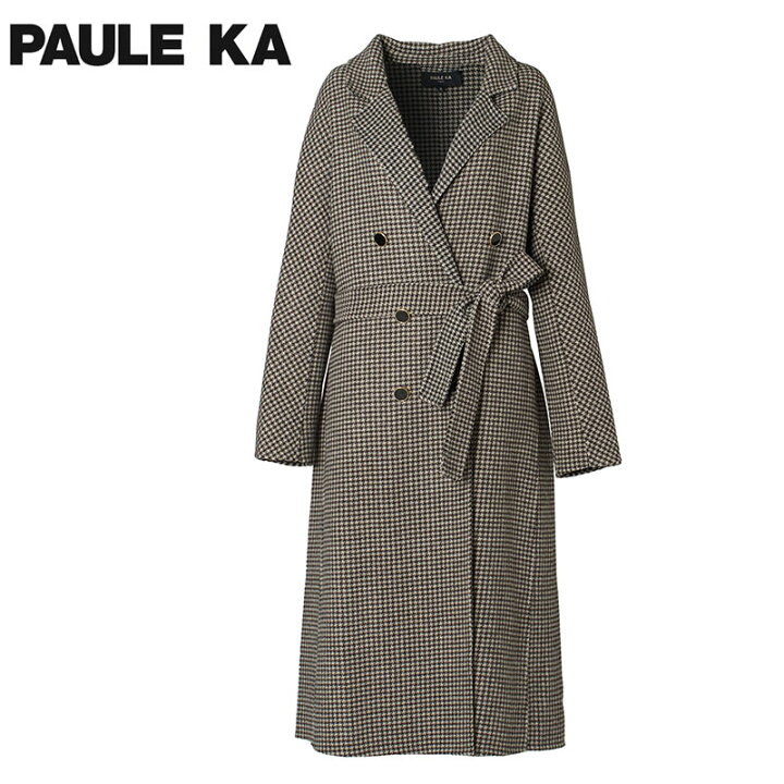 楽天市場】PAULE KA千鳥格子ダブルフェイスコート コート レディース 