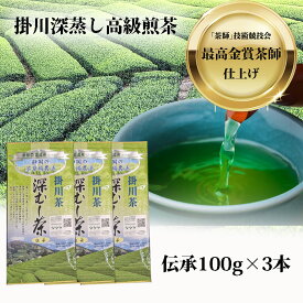 深蒸し一番茶 「伝承」 100g×3本 お茶 緑茶 日本茶 深蒸し茶 深むし茶 静岡茶 茶葉 製茶場直送 世界農業遺産 茶草場農法 深蒸し茶【メール便】 送料無料 【代引き不可】【配送指定不可】 静岡県知事賞受賞 茶師 深むし茶 煎茶 日本茶 国産 掛川産 水出し緑茶 水出し茶