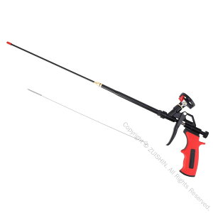 ウレタンガン 延長発泡ウレタンガン 63cmウレタンフォームガン フォームガン 発泡ガン PU拡充コーキングガン コーキング 充填 シーリング 赤 高耐久仕様 使いやすい軽量設計