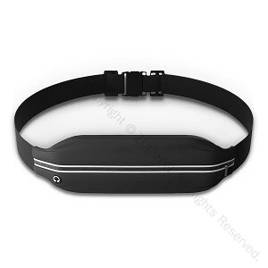 ランニング ポーチ ウエスト バッグ 揺れない 軽量 大容量 伸縮 スマホ 収納 ボディバッグ ユニセックス ジョギング ウォーキング 用 ブラック 1つ口タイプで使いやすい