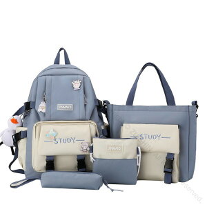 10代の女の子のためのかわいいバックパック 丈夫で大容量原宿プレッピーリュックセット リュック ハンドバッグ ショルダーバッグ ペンケース付き 女子校生エステ対応ファッション