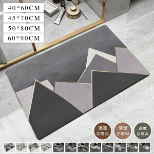 珪藻土バスマット ソフトタイプ バスマット 玄関マット お風呂 浴室 足拭き 洗える 吸水 速乾 滑り止め 柔らか 室内 屋内 抗菌 ノンアスベスト 台所 キッチンマット 脱衣所 洗面所 おしゃれ