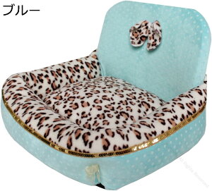 犬ベッド 背もたれ枕付き ペットベッド おしゃれ ヒョウ柄 プリンセス 小型どうぶつ対応 猫犬兼用マット クッション ふわふわ 猫ベッド 犬猫用ハウス ソファー 保温 暖かい オールシーズン
