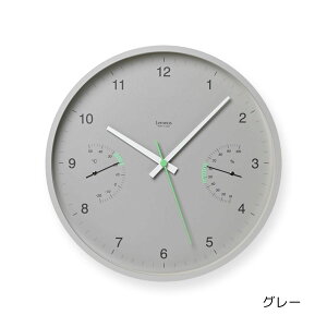 【マラソン期間ポイント2倍】Lemnos BROTE 温湿度計付き GY/WH(LC24-05)Φ286 ブローテ 掛け時計 ギフト 結婚祝い 新築祝い レムノス