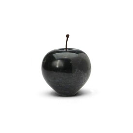 Marble Apple Stripe Large Black マーブル アップル ストライプ ラージ ブラック 黒 オブジェ りんご 林檎 ペーパーウェイト ストーン 石 ギフト プレゼント ペーパーウェイト りんご 天然石 贈り物