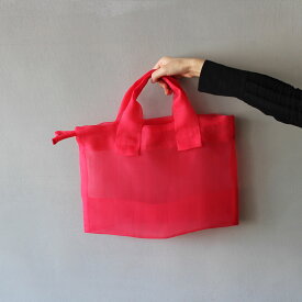 すけるバッグ （小） ピンク mate-mono マテモノ カバン 手提げ 巾着 エコバッグ ミニバッグ トートバッグ シアー シアーバッグ