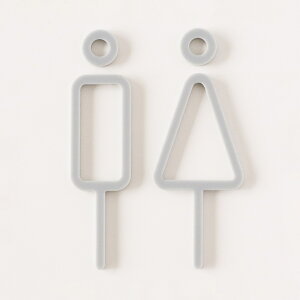 MOHEIM RESTROOM SIGN 2pcs gray �O���[ �g�C���T�C�� �v���X�`�b�N �V�z �V�z�j�� �X�� �I�t�B�X ���i