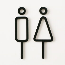 【スーパーSALE限定★100円OFFクーポン】MOHEIM RESTROOM SIGN 2pcs black ブラック トイレサイン ドアサイン プラスチック 新築 新築祝い 店舗 オフィス 備品