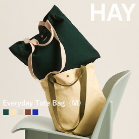 【2025新作】正規品 HAY EVERYDAY TOTE BAG 【M】ヘイ エブリデートートバッグ ロゴトート バッグ ナチュラルカラー オーガニックコットン100% 多機能バッグ ハンドバッグ ダークグリーン イエロー ミルクチョコレート ブラウン グレー エレクトリックブルー