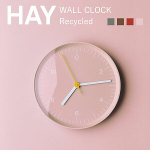 �y�y�V�X�[�p�[SALE���Ԓ��|�C���g5�{�z���K�i HAY WALL CLOCK (Recycled) GREY / RED / PINK / BROWN �E�H�[���N���b�N ���T�C�N�� �O���[ ���b�h �s���N �u���E�� �|�����v ���v �W���X�p�[�����\�� �E�H�[