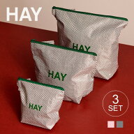 正規品 HAY CANDY MONO WASH BAG SET OF 3/grey/light pink ヘイ キャンディーモノウィッシュバッグ 3セ…