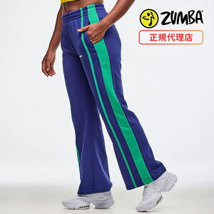 ZUMBA ズンバ 正規品 レディース パンツ ワイドパンツ サイドライン エクササイズ フィットネス ジム スポーツ ダンス ヨガ ウェア ズンバウェア ネイビー F2