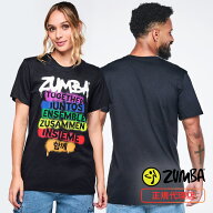 ZUMBA ズンバ 正規品 ウェア ユニセックス Tシャツ 半袖 グラフィック ペイント 丸首 エクササイズ フィ…