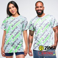 ZUMBA ズンバ 正規品 ウェアユニセックス Tシャツ 半袖 総柄 ロゴ 丸首 トップス エクササイズ フィット…