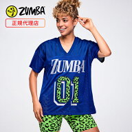 ZUMBA ズンバ 正規品 ウェア レディース トップス 半袖 Vネック ロゴ メッシュ ゲームシャツ ナンバー エ…