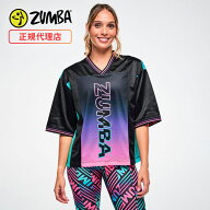 9月17日18時再入荷 ZUMBA ズンバ 正規品 ウェア レディース Tシャツ 半袖 ロゴ メッシュ 切替 オーバーサ…