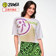 ZUMBA ズンバ 正規品 ウェア レディース トップス Tシャツ メッシュ クロップ丈 ボックスシルエット ロゴ…