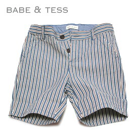 ≪BABE&TESS≫ ベイブ アンド テスストライプ柄 ハーフ ショートパンツ stripe half short pants(Blue) 2歳 3歳 4歳 ベビー キッズ プレゼント ギフト ラッピング