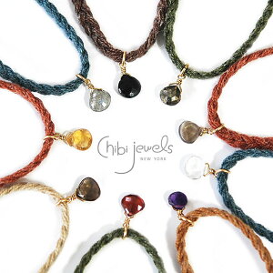 �yGLOW �G���f�ځz�y�ē��ׁz��chibi jewels�� �`�r�W���G���Y �V�R�� �~�T���K �R�[�h �u���X���b�g Desert Tone Cord Bracelet with Gemstone ���f�B�[�X �M�t�g ���b�s���O