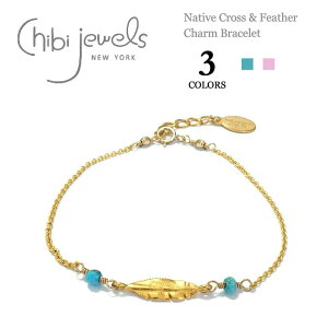 �y�ē��ׁz��chibi jewels�� �`�r�W���G���Y �S3��� �V�R�Εt�� �\���� �H�� �`�F�[���u���X���b�g Native Cross & Feather Charm Bracelet (Gold) ���f�B�[�X