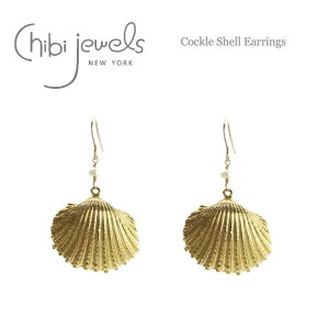 �yVERY CLASSY �G���f�ځz�y�ē��ׁz��chibi jewels�� �`�r�W���G���Y ���� �p�[�� �^�� �L���� �V�F�� �t�b�N �s�A�X Cockle Shell Earrings (Gold) ���f�B�[�X �M�t�g