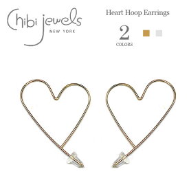 ≪chibi jewels≫ チビジュエルズ全2色 ハート型 フープピアス Heart Hoop Earrings(Gold/Silver) レディース ギフト ラッピング