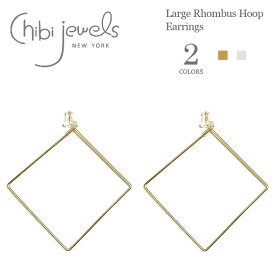 【楽天スーパーセール 50％OFF】≪chibi jewels≫ チビジュエルズ全2色 正方形 スクエア フープピアス Large Rhombus Hoop Earrings(Gold/Silver) レディース ギフト ラッピング