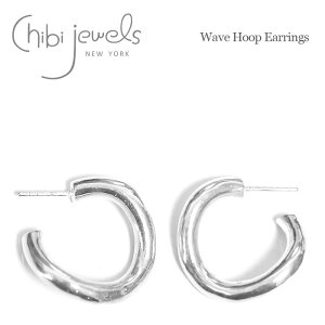 【滝沢カレンさん着用】【Oggi GISELe GIANNA 雑誌掲載】【再入荷】≪chibi jewels≫ チビジュエルズ ウェーブ カーブ シルバー フープ ピアス SV925 Wave Hoop Earrings (Silver) レディース