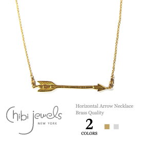 【再入荷】≪chibi jewels≫ チビジュエルズボヘミアン 弓矢アローモチーフ ネックレス Horizontal Arrow Necklace (Gold/Silver) レディース ギフト ラッピング