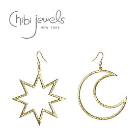 【GLITTER 雑誌掲載】【再入荷】≪chibi jewels≫ チビジュエルズ星スター＆月ムーンモチーフ ピアス Large Starburst & Crescent Moon Earrings (Gold) レディース ギフト ラッピング