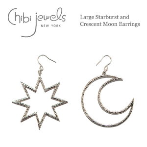 yHERS GIAANA Gfځzyēׁzchibi jewels `rWGY X^[  [ `[t tbN sAX Large Starburst & Crescent Moon Earrings (Silver) fB[X Mtg bsO