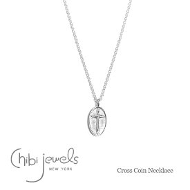 【再入荷】≪chibi jewels≫ チビジュエルズクロス レリーフ シルバー コインネックレス メダル メダイ ネックレス コイン Cross Coin Necklace (Silver) レディース ギフト ラッピング