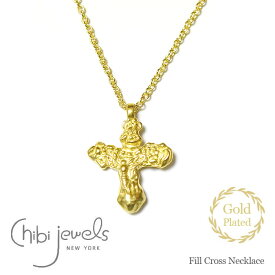 【再入荷】≪chibi jewels≫ チビジュエルズ十字架 クロス 蜂 ハチ モチーフ ゴールド ネックレス 14金仕上げ Fill Cross Necklace (Gold) レディース ギフト ラッピング