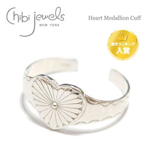 �yGLOW �G���f�ځz�y�ē��ׁz��chibi jewels�� �`�r�W���G���Y �l�C�e�B�u �n�[�g ���`�[�t �V���o�[ �o���O�� SV925 Heart Medallion Cuff (Silver) ���f�B�[�X